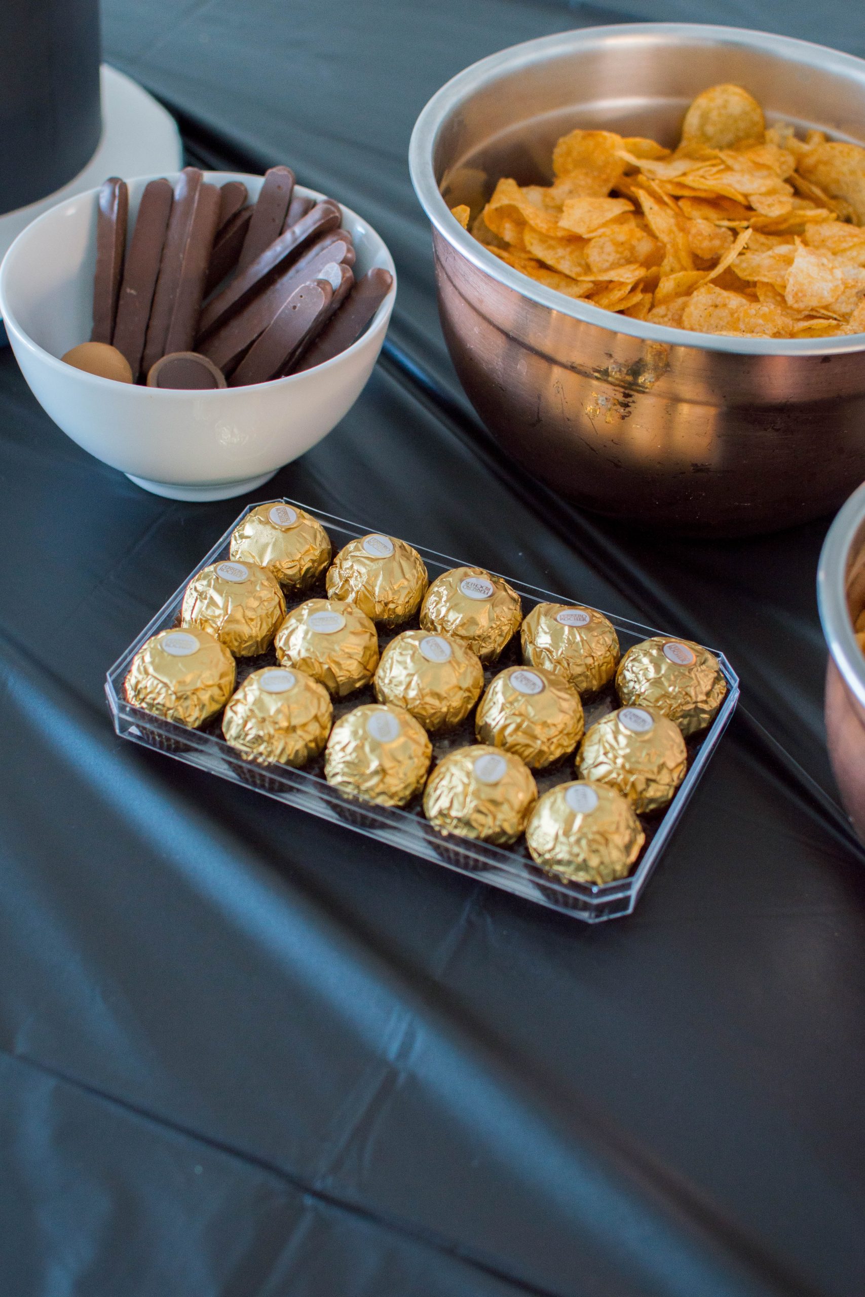 Golden treats, like these Ferrero Rocher treats, are the perfect touch to any Mr. Onederful birthday party!